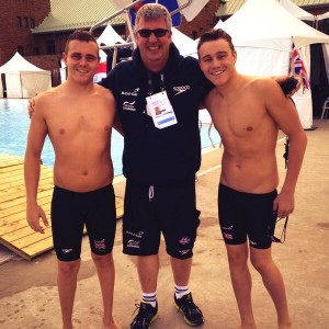 Glenn Smith with Sam and Ollie Hynd World Championships